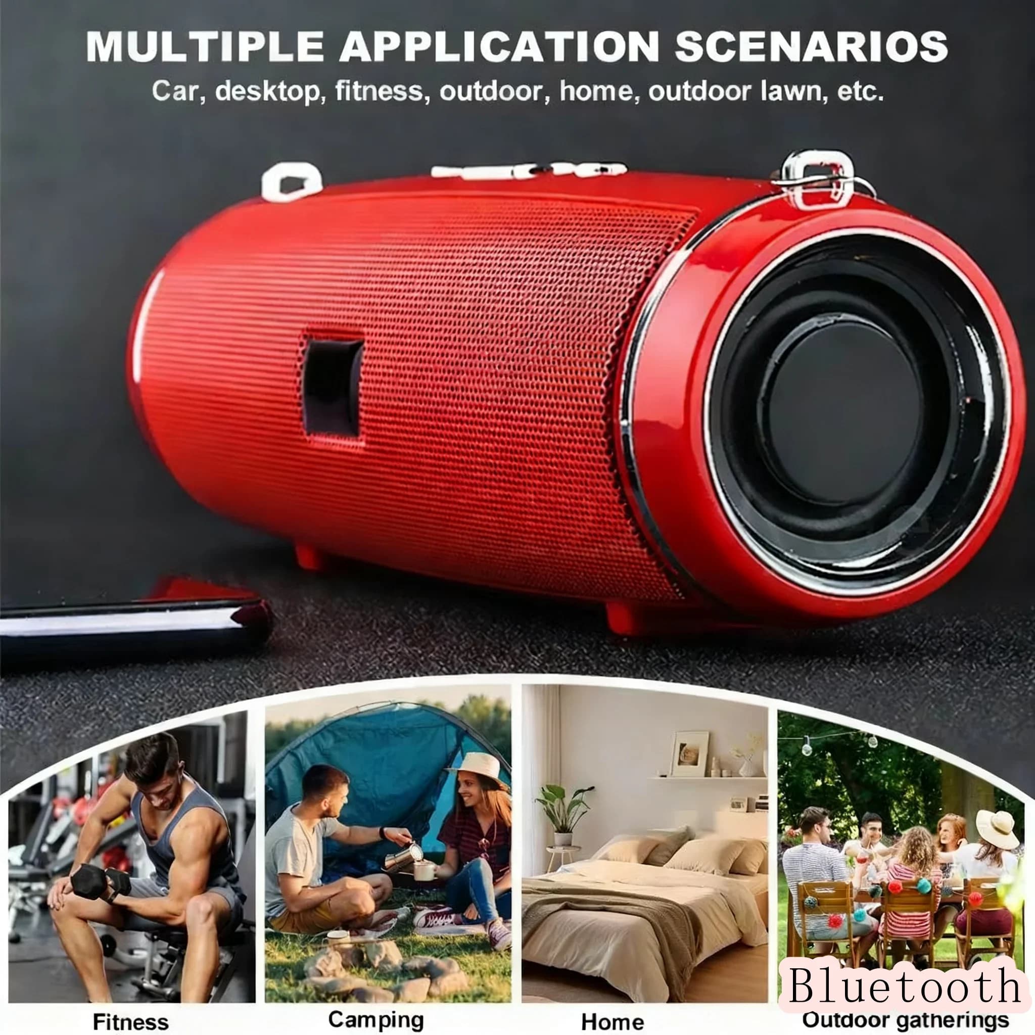 Altoparlante Bluetooth portatile da 200 W IPX7 Altoparlante da esterno impermeabile HIFI Pillar Subwoofer Altoparlante stereo Radio FM TF Boom Box