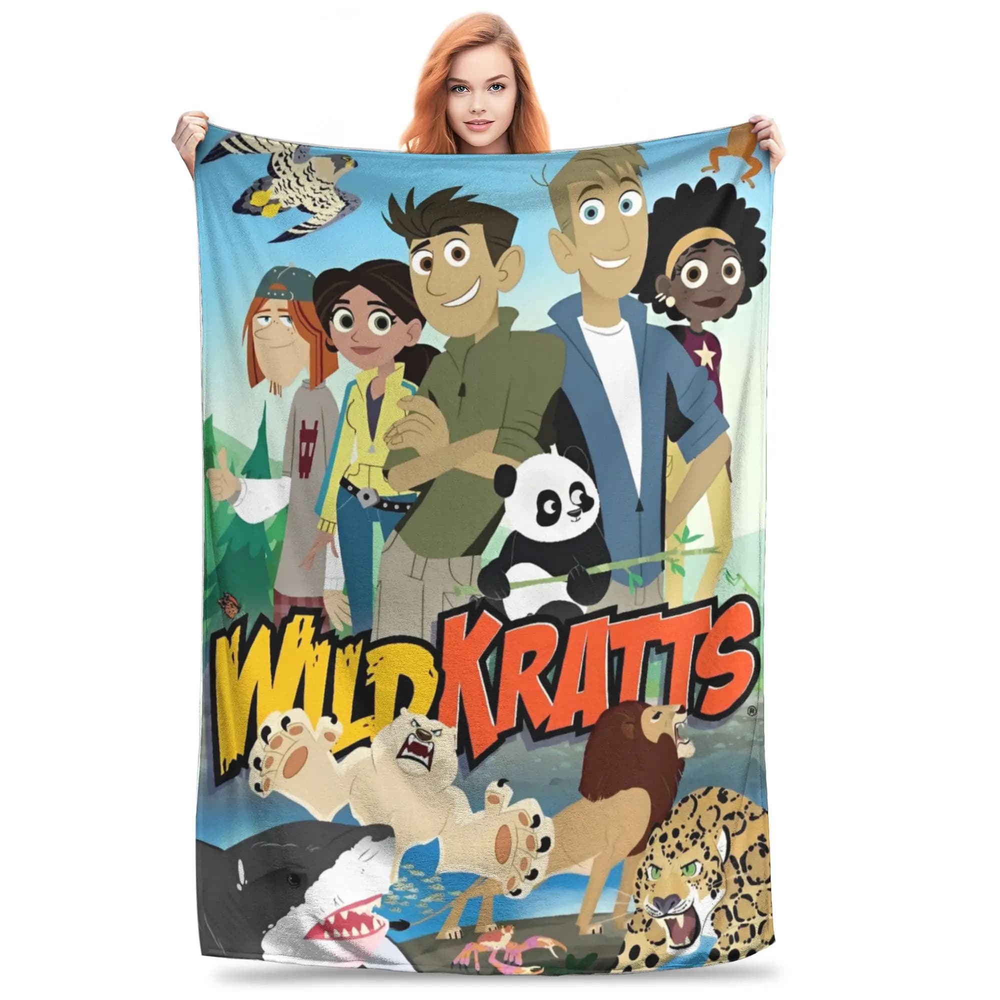 Coperta da tiro Wild Kratts per divano Coperta morbida e sfocata in peluche Copriletti multi-dimensioni 50x60 pollici per tutte le stagioni
