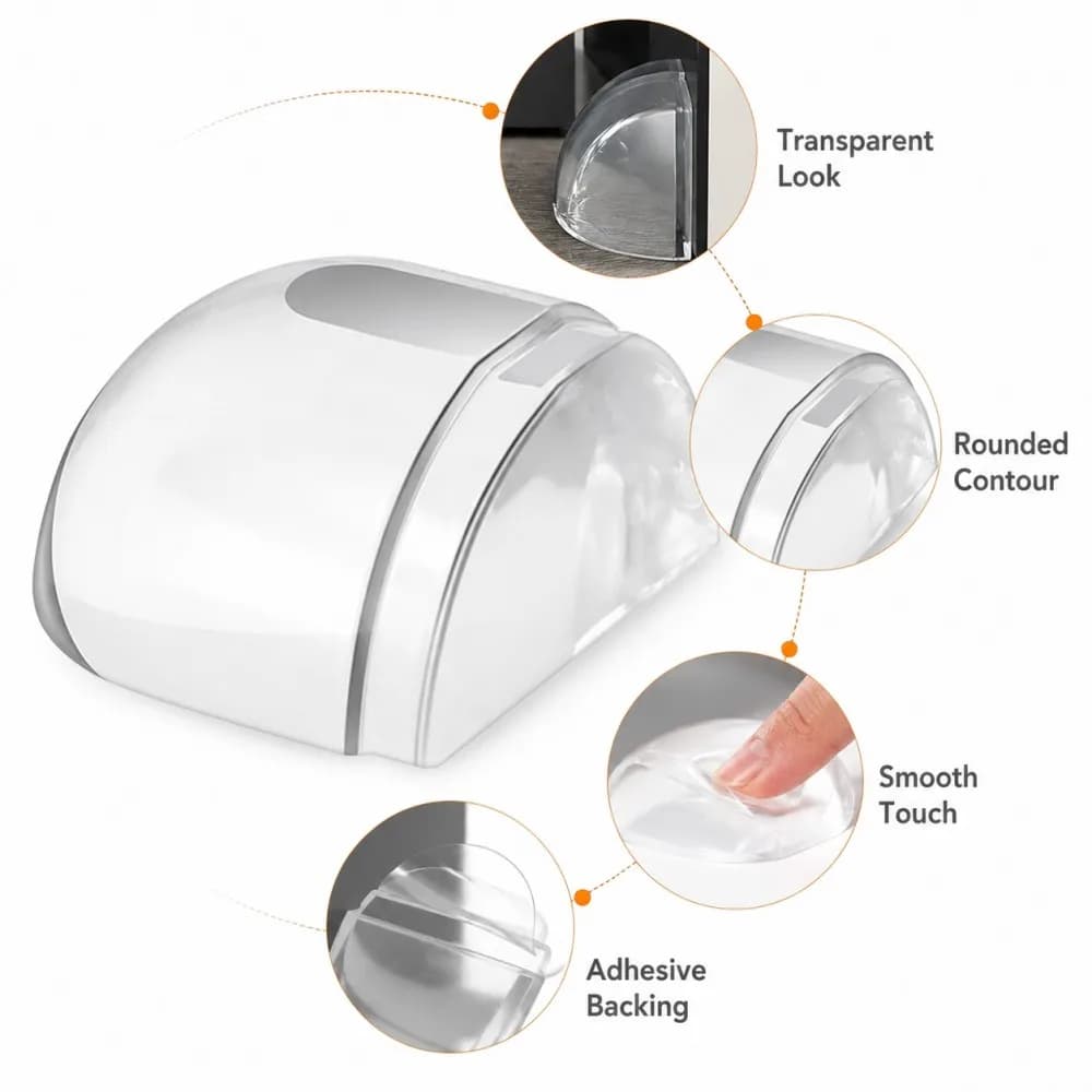 Transparent Silicone Doorstop for Door Self Adhesive Wall Protector Rubber Bumper Pad For Door Handle Cabinet Corner Furniture
