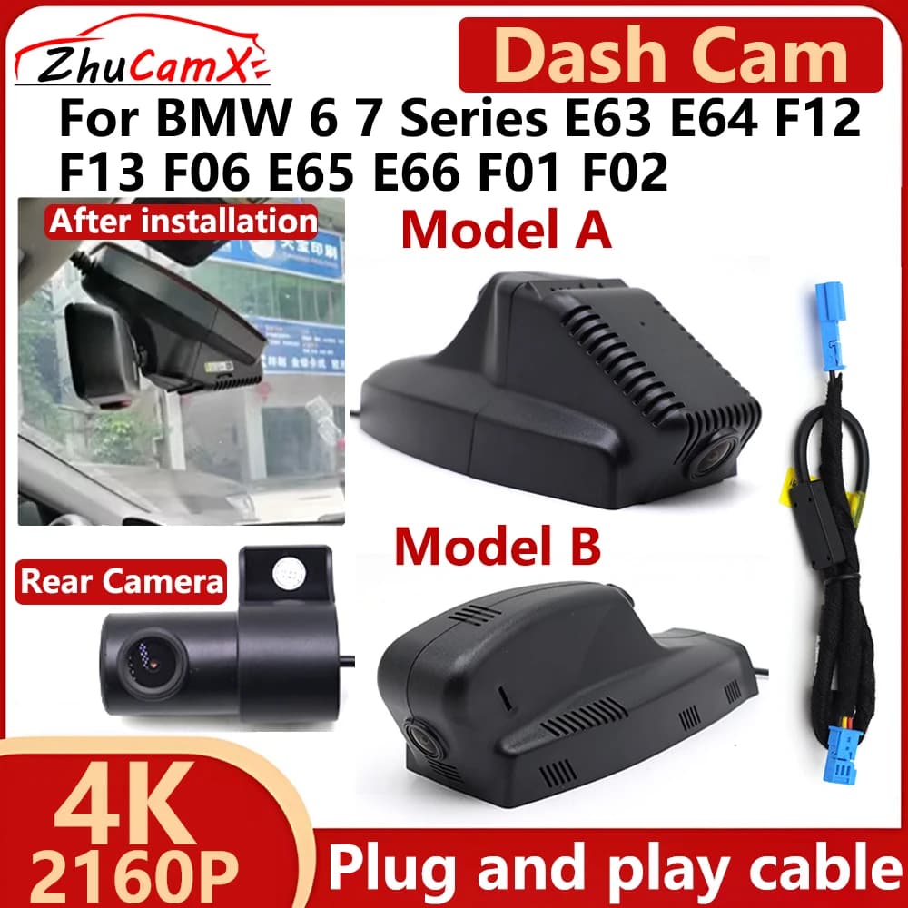 ZhuCamX For BMW Series 6 7 E63 E64 F12 F13 F06 E65 E66 F01 F02 OEM 4K HUD 2160P Auto DVR Dash Cam night vision recorder camera