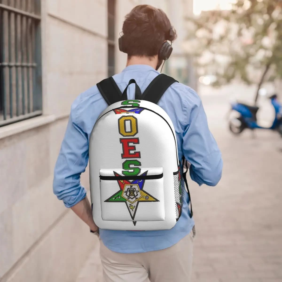 Zaino con logo Order Of The Eastern Star OES, borsa per libri per ragazzi e ragazze, borsa da scuola per bambini, borse a tracolla per computer per uomini e donne