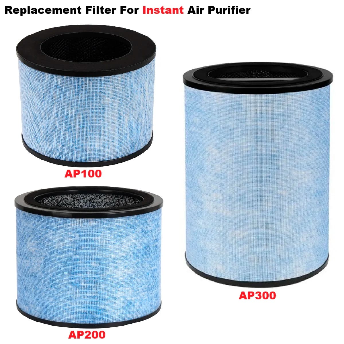 Filtro di ricambio per purificatore d'aria Instant AP100 AP200 AP300, filtro a carbone attivo di grado H13, parte di ricambio # F100 F200 F300