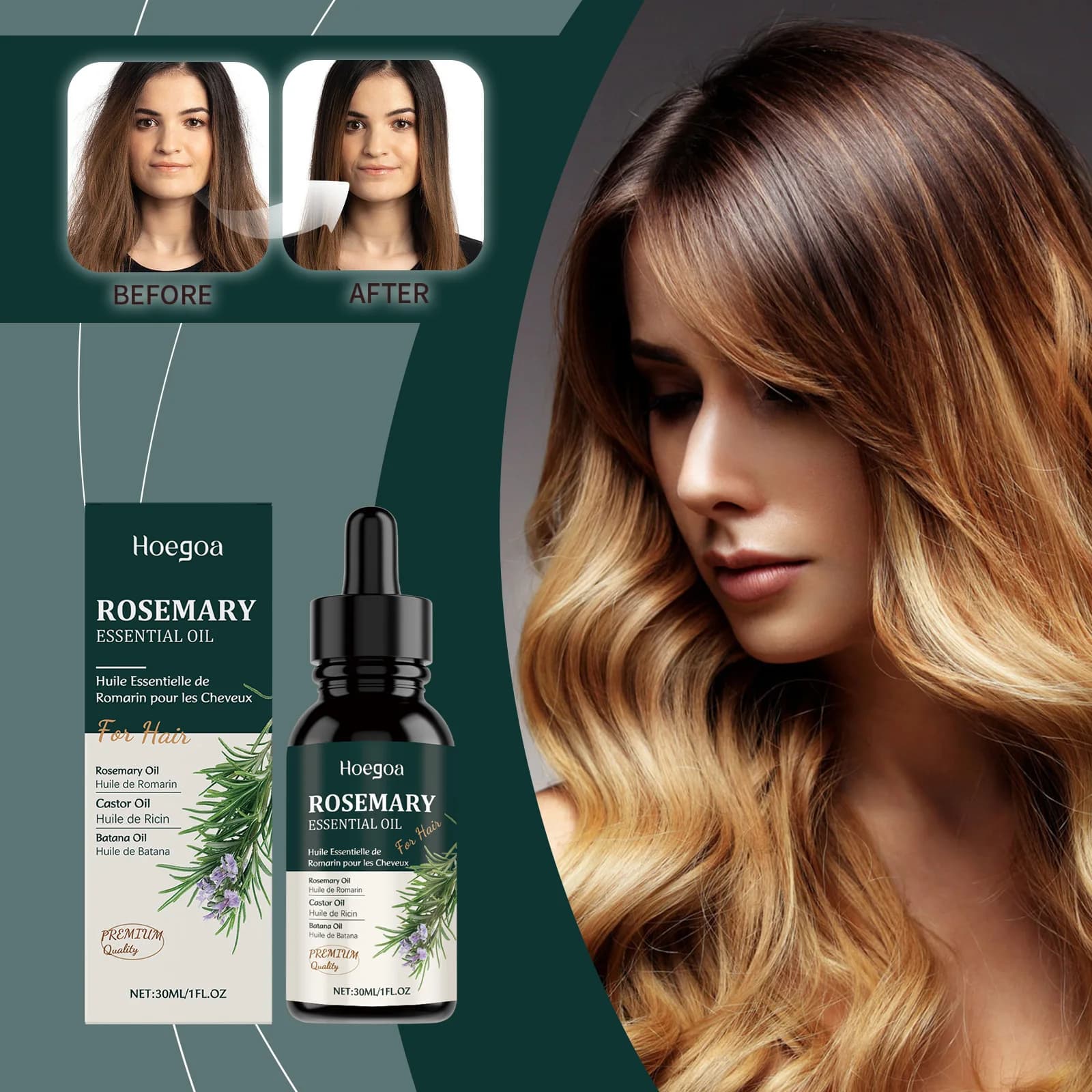 Booster per capelli Olio essenziale di rosmarino Trattamento del cuoio capelluto Riparazione del cuoio capelluto danneggiato Rafforzare le radici dei capelli Levigando la crescita della cura dei capelli