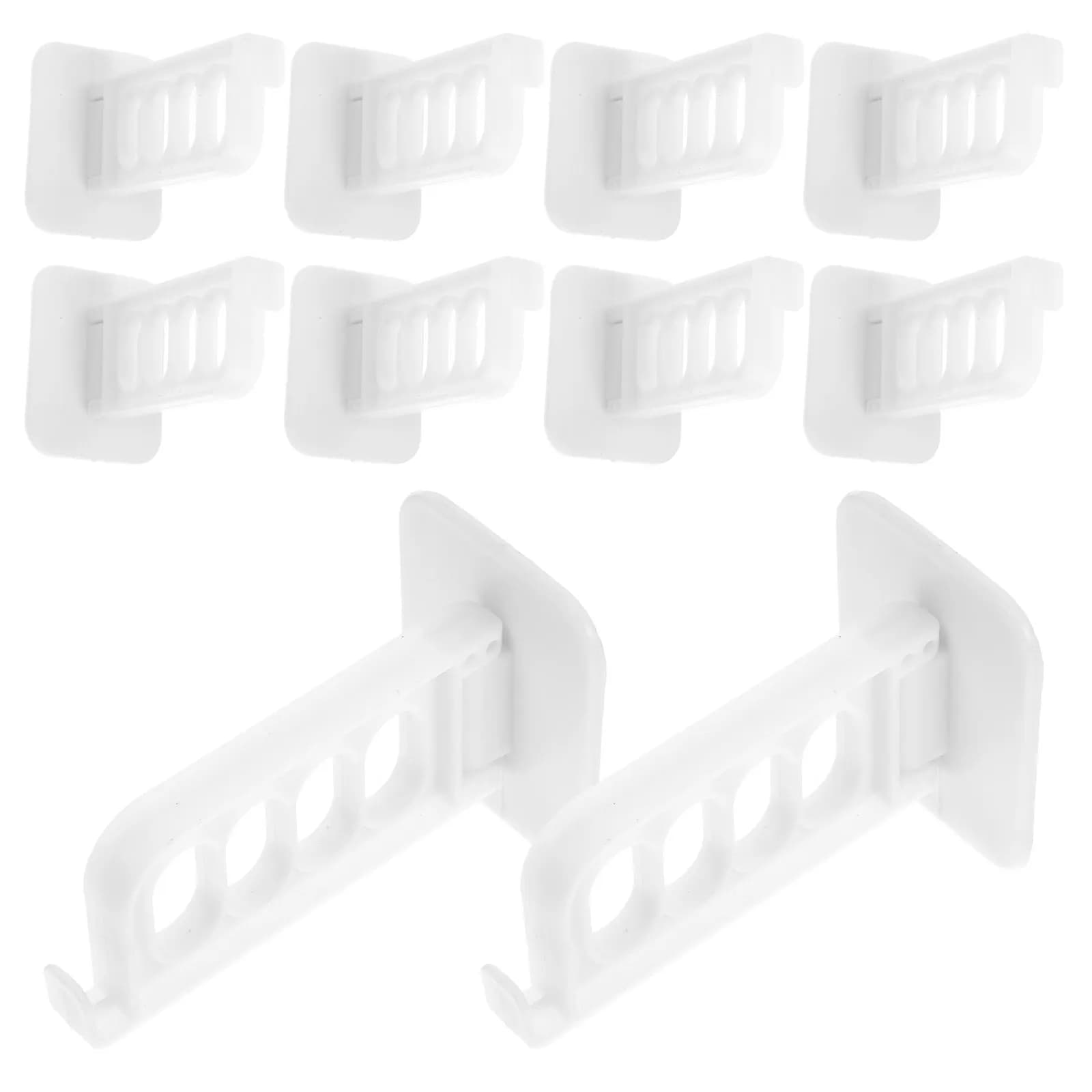 10Pcs Foldable Wall Mount Clothes Hanger Hooks 4 Hole No Drilling Space Saving Coat Rack Bedroom Laundry Organizer