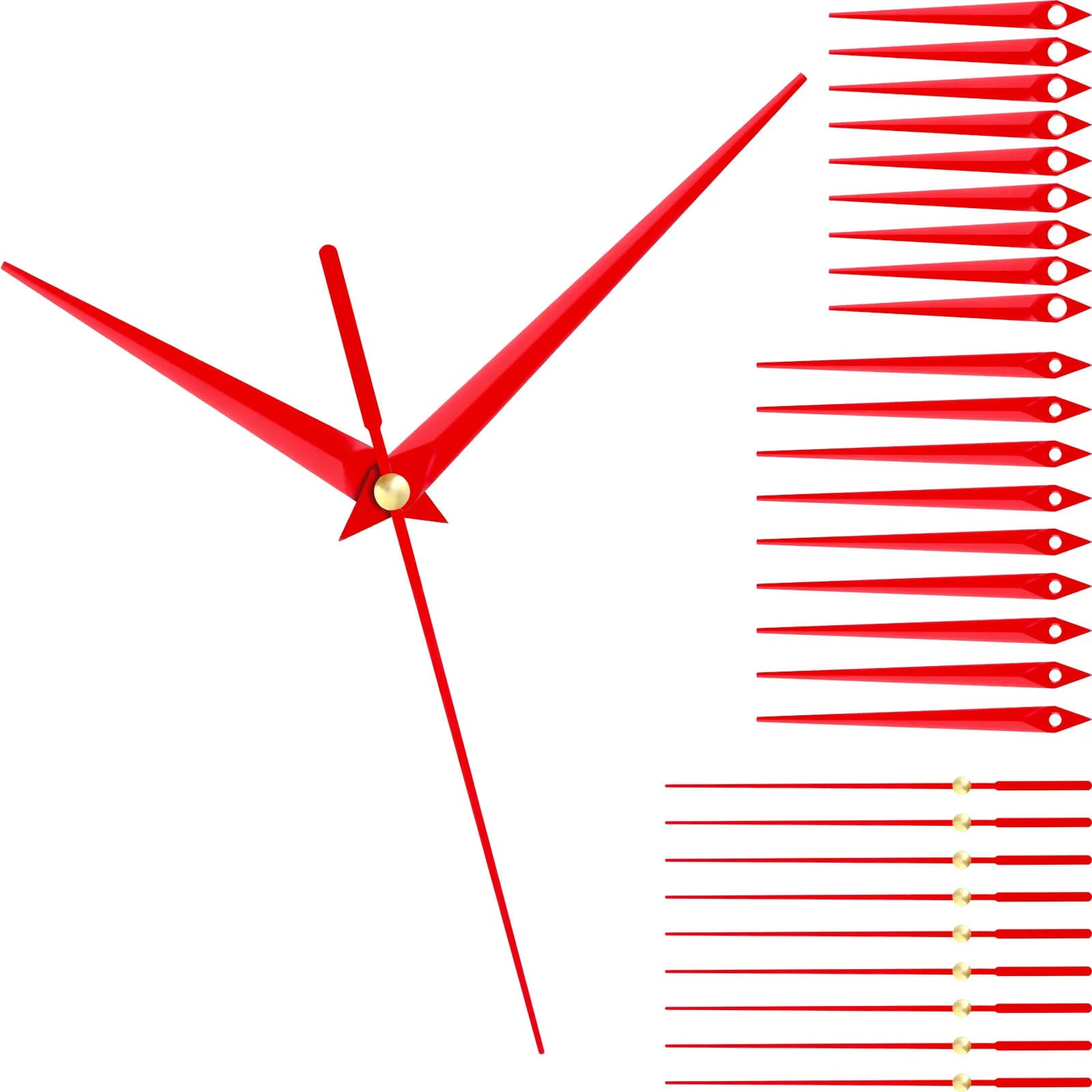 10 Set di Lancette per Orologio in Metallo, Kit di Ricambio in Alluminio Facile da Installare per Orologi da Parete Artigianali, Orologi al Quarzo Senza Cornice, Divertimento Fai-da-Te