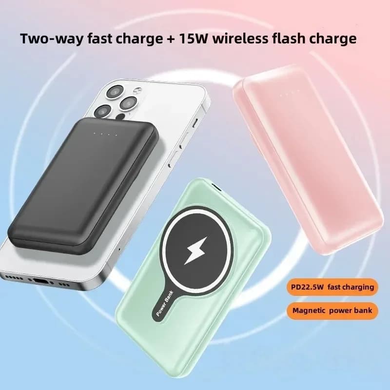 Nuovo Power Bank Magnetico Portatile da 50000mA, Caricabatterie Wireless Veloce da 25W per Custodie con Batteria Esterna Magsafe per iPhone e Samsung