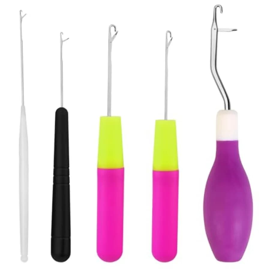 5 Pcs Latch Hook, Latch Hook Tool, Latch Hook Kits for Adults, Latch Hook Crochet Needle for Carpet Making