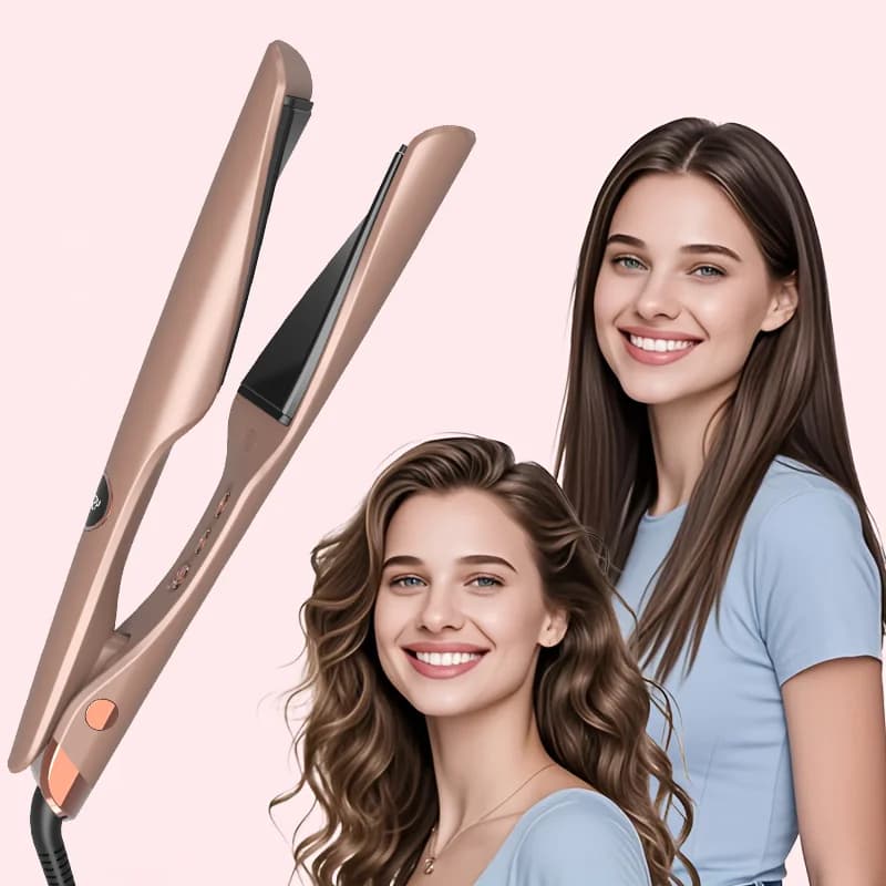 LANDOT Twist Flat Iron 2-in-1 Hair Straightener & Curler, 1 Inch Ceramic Plates, Dual voltage, 12 Temp Setting 250-450F