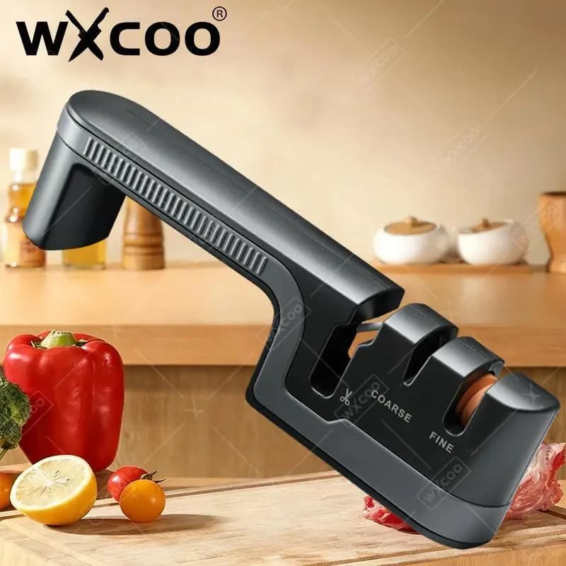 Affilacoltelli Manuale WXCOO, Strumento per Affilare Coltelli e Forbici, Pietra per Affilare Multifunzionale per Cucina Domestica