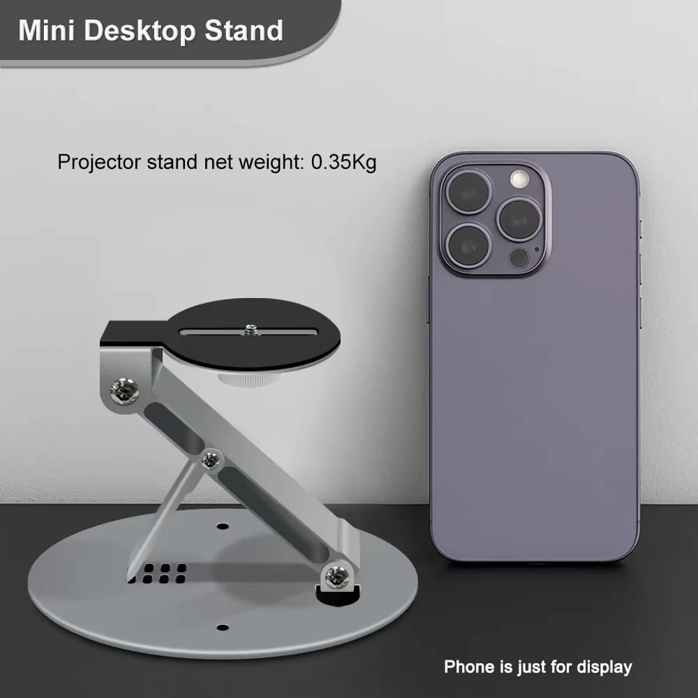 Supporto Universale 3 in 1 con Interfaccia a Vite da 1/4 di Pollice, Mini Supporto per Proiettore da Tavolo, Supporto da Parete per Proiettore