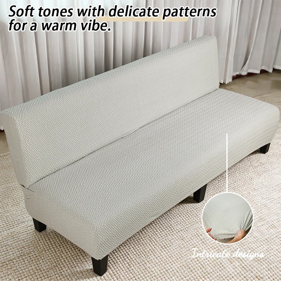 Elastic Jacquard Sofa Bed Cover Machine Washable High Quality Armless Sofa Protective Cover for Living Room Folding Home Use
