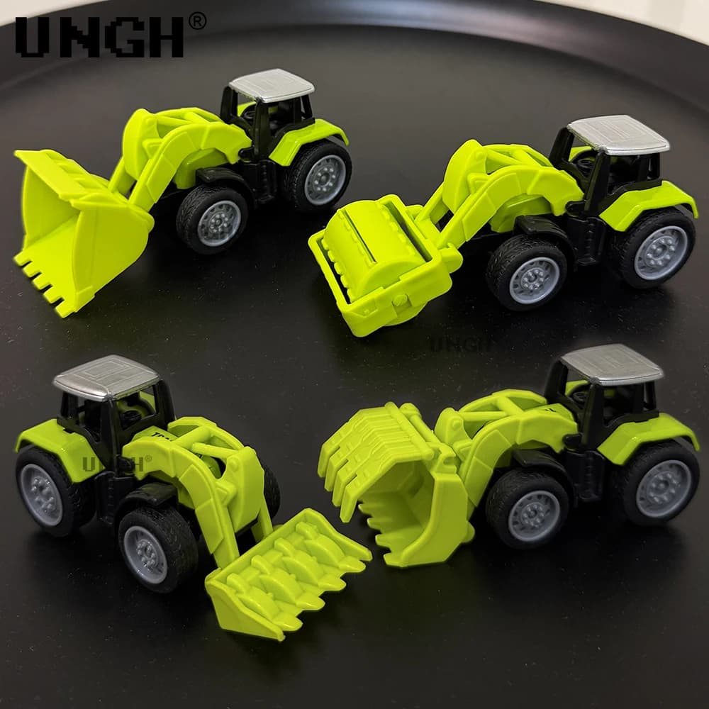 UNGH 4 pz/set Verde Telaio Veicolo Diecast Ingegneria Auto Carrello Elevatore Modello Giocattolo Educativo per I Bambini Ragazzo Regalo Di Compleanno