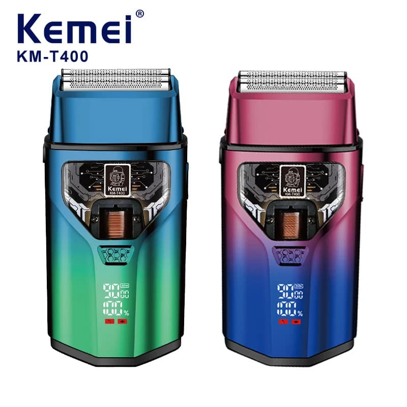 Kemei T400 Electric Alternative Lamina Rasoi Barbiere Men Professional Reloadable Razor Machine Satin Barba Trimmer