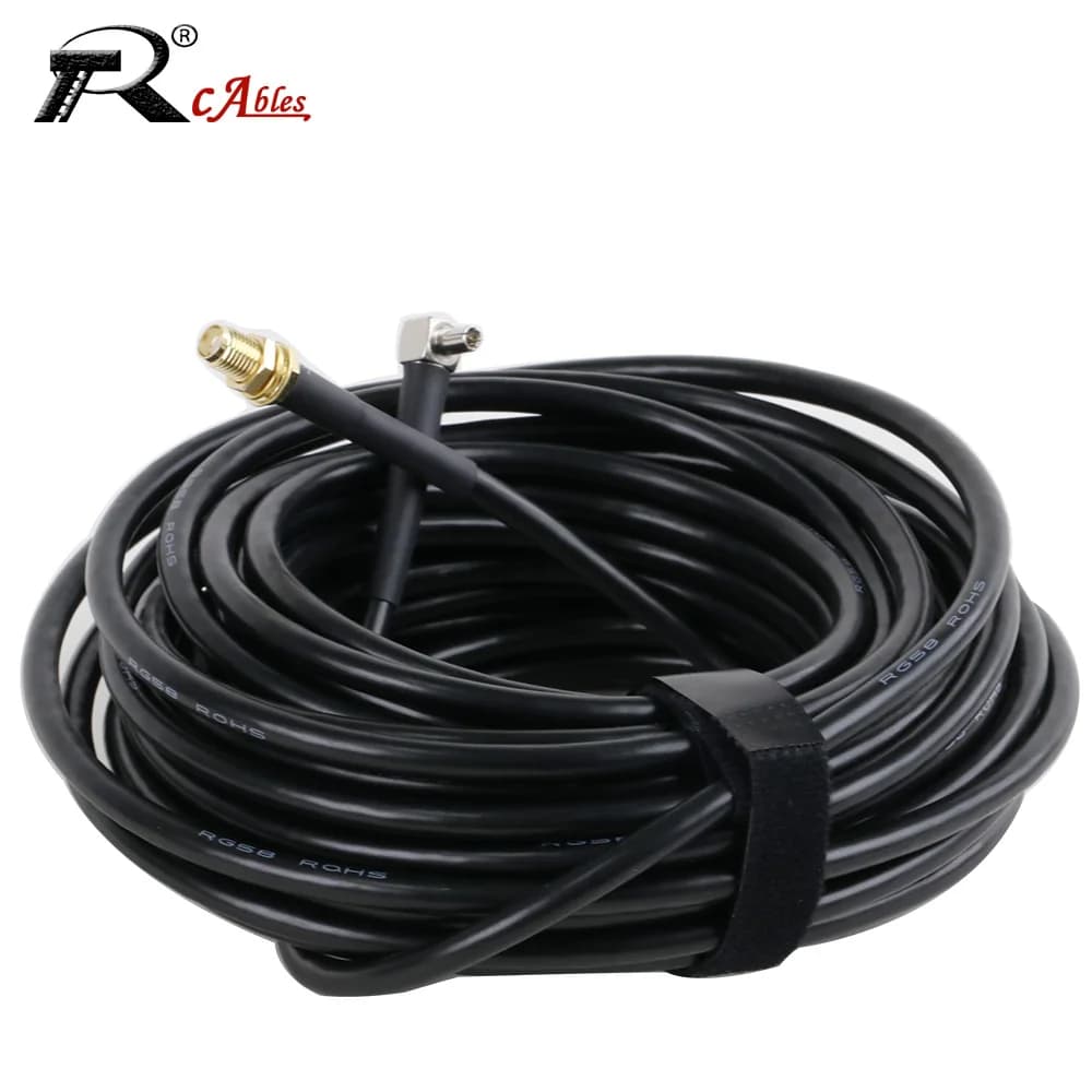 Cavo Coassiale RF RG58 SMA Maschio/Femmina a TS9 CRC9 Maschio ad Angolo Retto, Cavo di Prolunga per Antenna WiFi 50 Ohm, Cavo Jumper Pigtail SMA