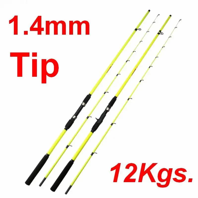 Canna da Pesca ZZ236 1.6m 1.8m 2.1m 2.4m in Fibra di Vetro con Manico Dritto o a Pistola, Senza Mulinello, Diametro Punta. Carico Sicuro 12Kg 1.4mm