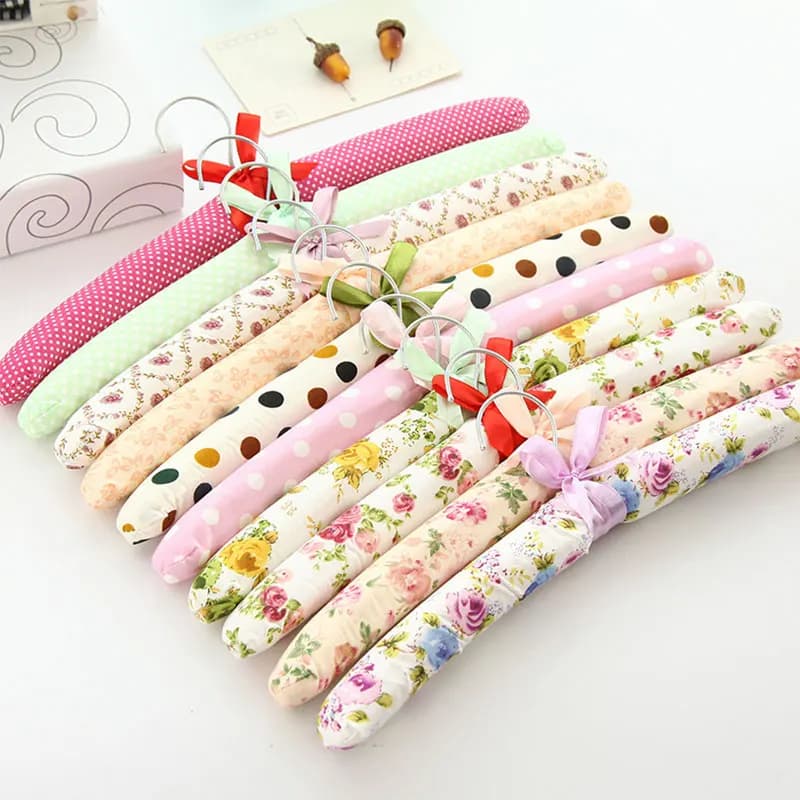5pcs Colorful Blossom Sponge Padded Clothes Hanger Non-Slip Space Saving Dress Hanger Closet Organizer Coat Hanger