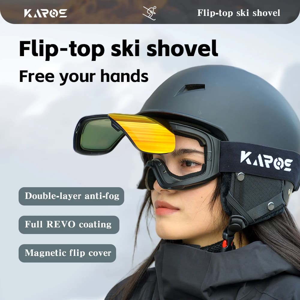 Nuovi occhiali da sci ribaltabili, antiappannamento, antivento e antisabbia, occhiali da sci ad alta definizione, maschera da sci da neve, occhiali da motoslitta Uv400
