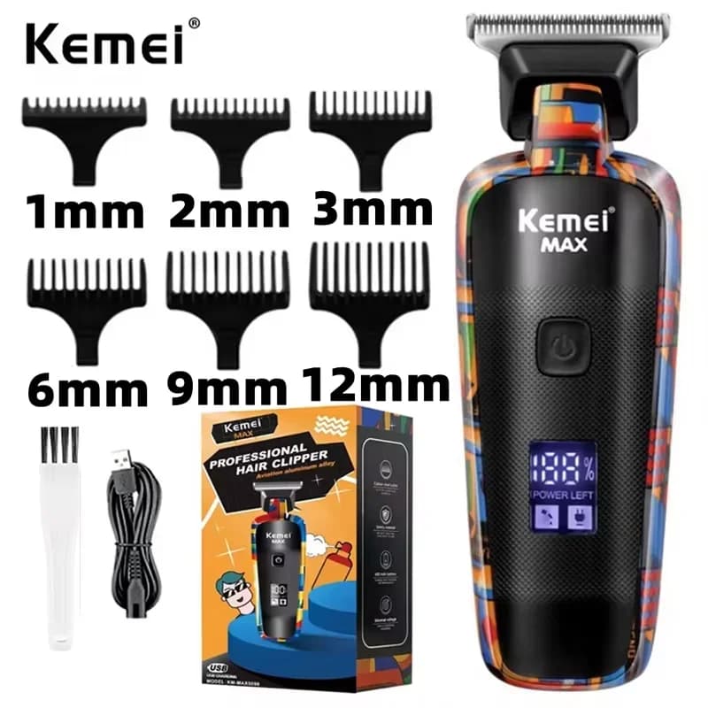 Kemei KM-MAX5090 Electric Haircuts Multi-function Home Haircuts Print Graffiti USB Razor Electric Razor for Men