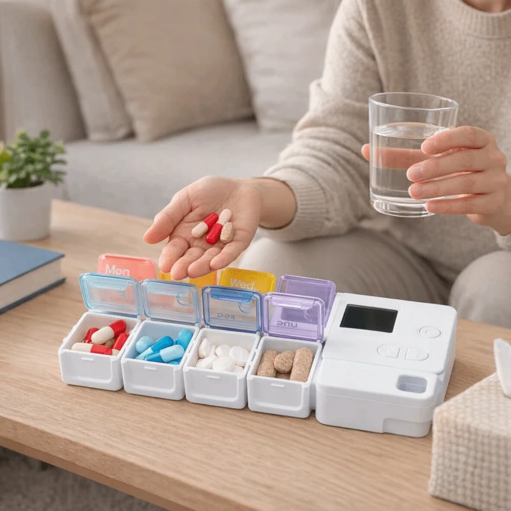 Large Capacity Smart Pill Case Reminder 7 Lattice Travel Medicine Box Colorful Vitamin Box Supplement Organizer