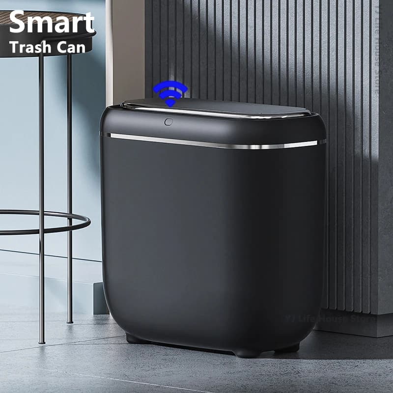 Pattumiera con sensore automatico da 14 litri pattumiera per bagno intelligente stretta pattumiera per wc pattumiera per il riciclaggio della cucina casa intelligente