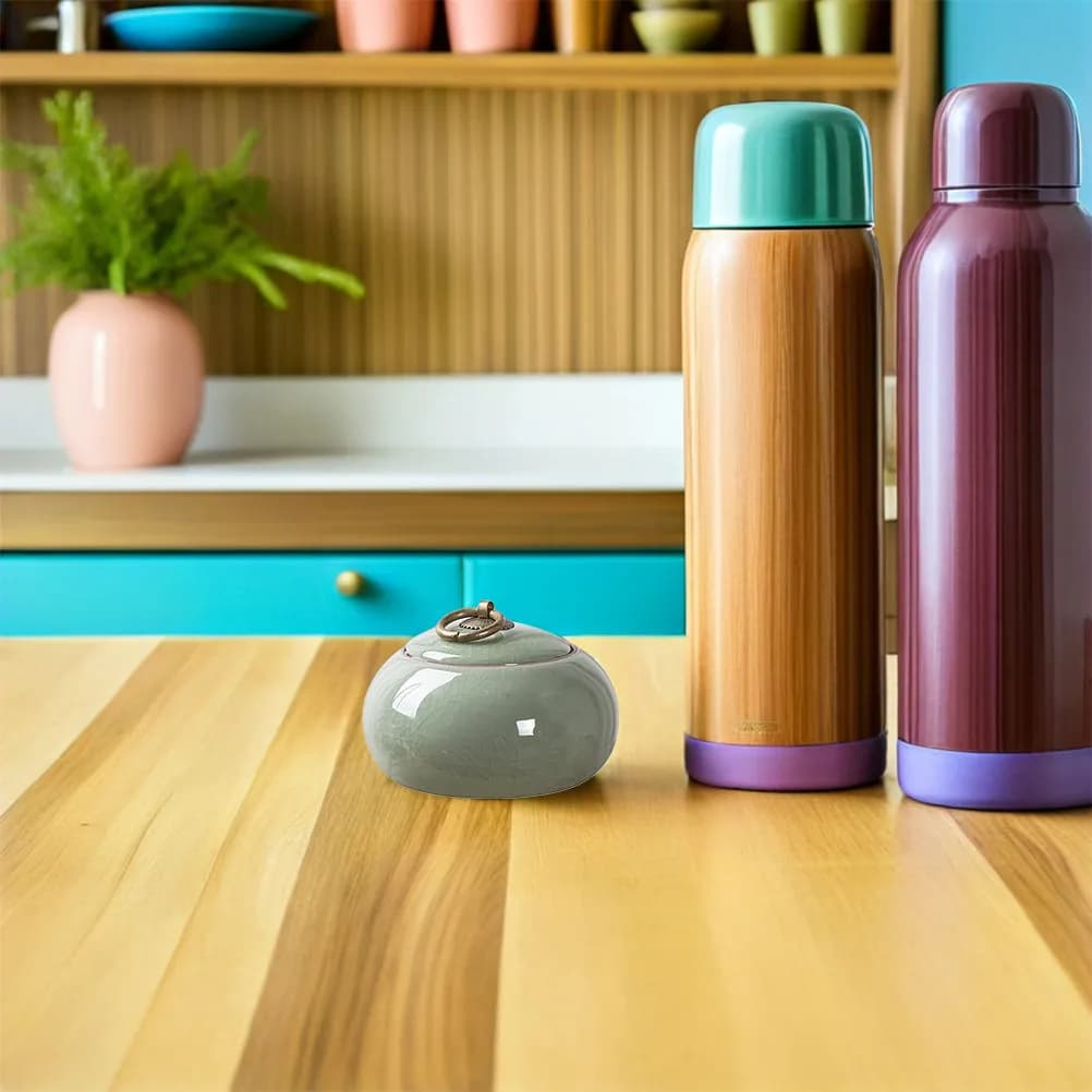 Ceramic Storage Jar with Lid Classic Simple Shape Airtight Tea Canister Multi-Function Kitchen Container for Coffee Candy Spices