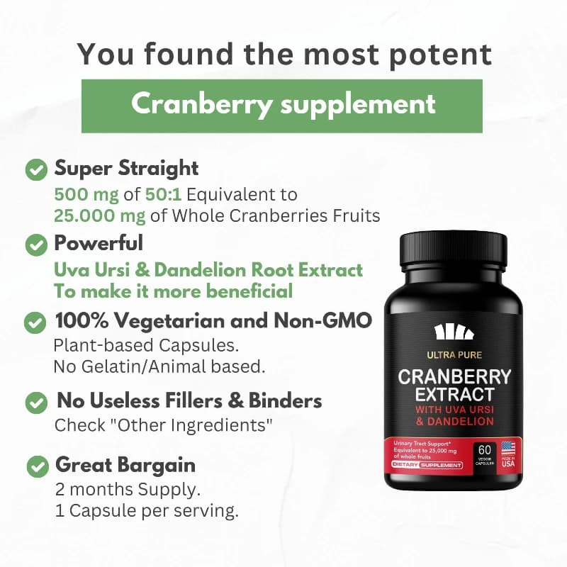 Red blueberry at high dose 30000 60 capsules Urinary tract Health Immune Boost with vegan vitamin C supplement