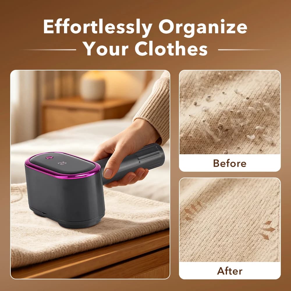 Professional Electric Clothes Lint Remover 5 Speeds LED Display Rechargeable Pellet Fluff Remover Sweater Fuzz Fabric Shaver