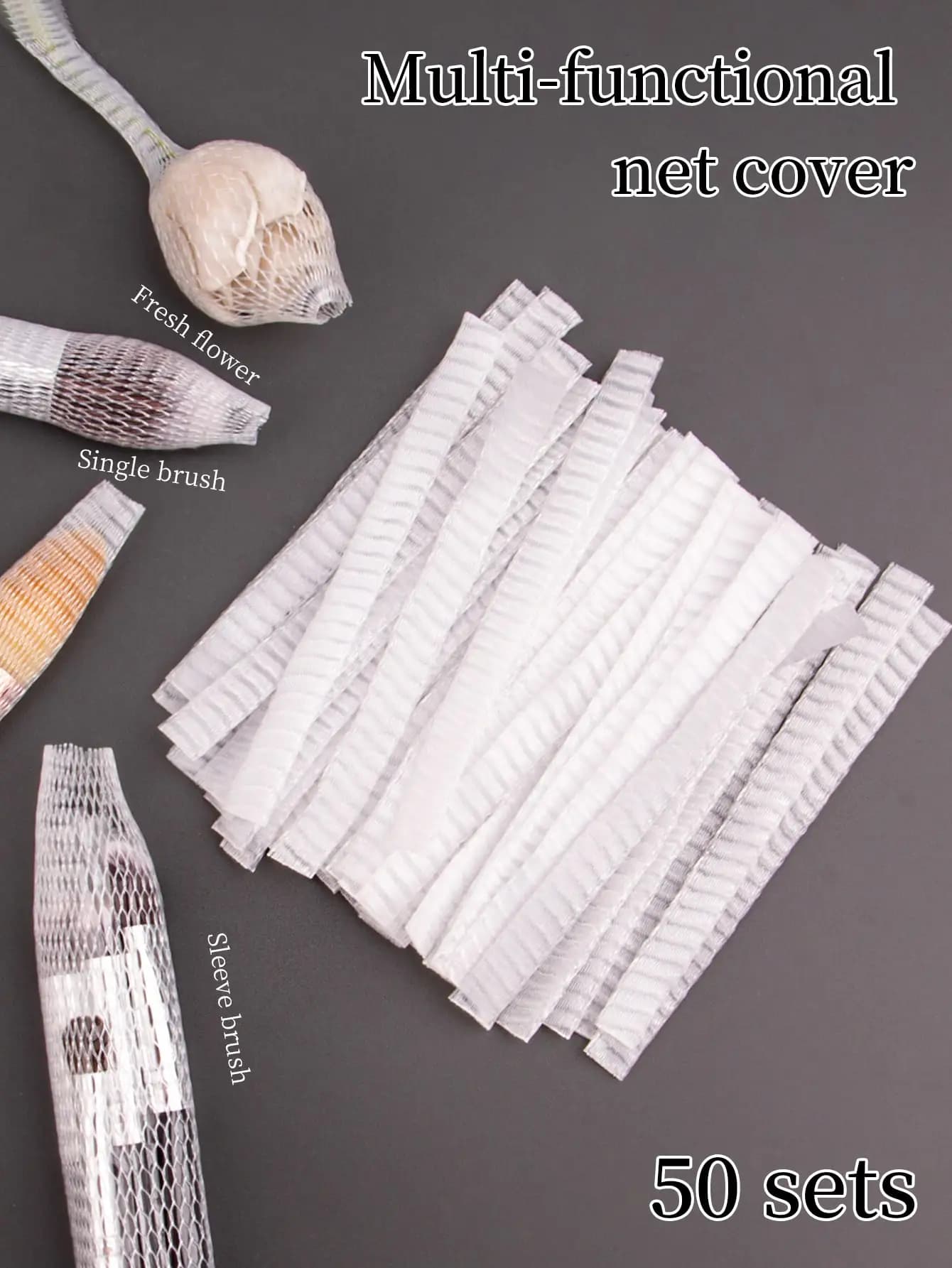 50 Piece Makeup Brush Protective Network Set Pink gauze Set Protective T-shirt Set for Makeup Brushes Protective Network Set for Flowers