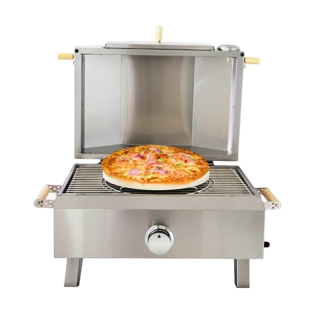 Stainless Steel 430SS Construction Grill Garden Outdoor Portable Camping Bbq Commercial burner Gas Pizza Oven with Pizza Stone