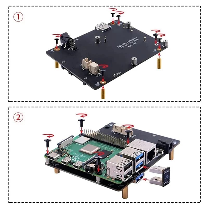 X825 V2.0 storage expansion card for Raspberry Pi 4B X825 NAS expansion card SSD 2.5 inch SATA hard drive