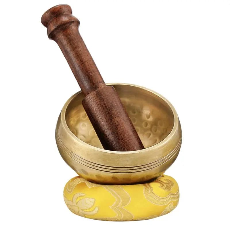 B48B-2Set 3.2 Inch Tibetan Singing Bowl Zen Meditation Yoga Meditation Bowl Wooden Stick Cushion