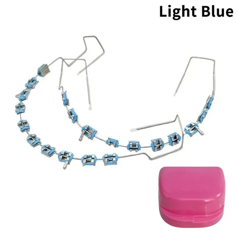 Colorful Temporary Tooth Decoration with Box Metal Wires Orthodontic Ligature Ties & Fake Braces Brackets 1 Pair Quality