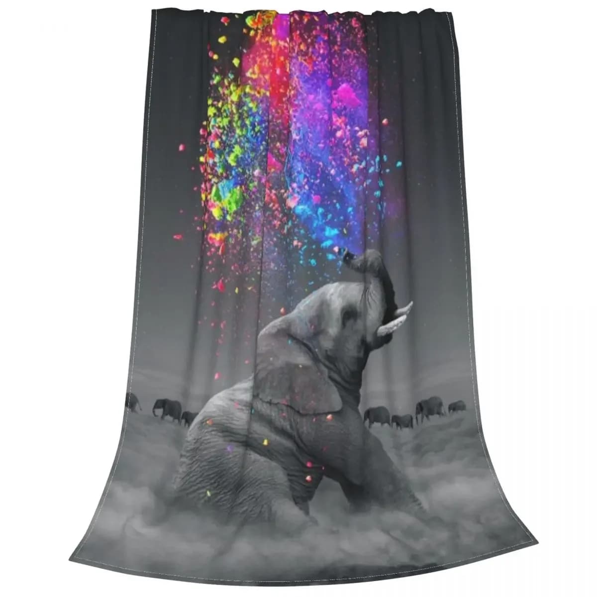 Coperte colorate per elefanti in pile primavera autunno animali coperte morbide multifunzione per biancheria da letto per l'home Office