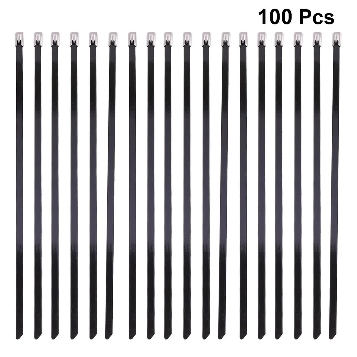 100 Pezzi Fascette in Acciaio Inox 4.6x200mm, Resistenti e Antiruggine, per Gestione Cavi in Casa, Ufficio, Garage e Officina