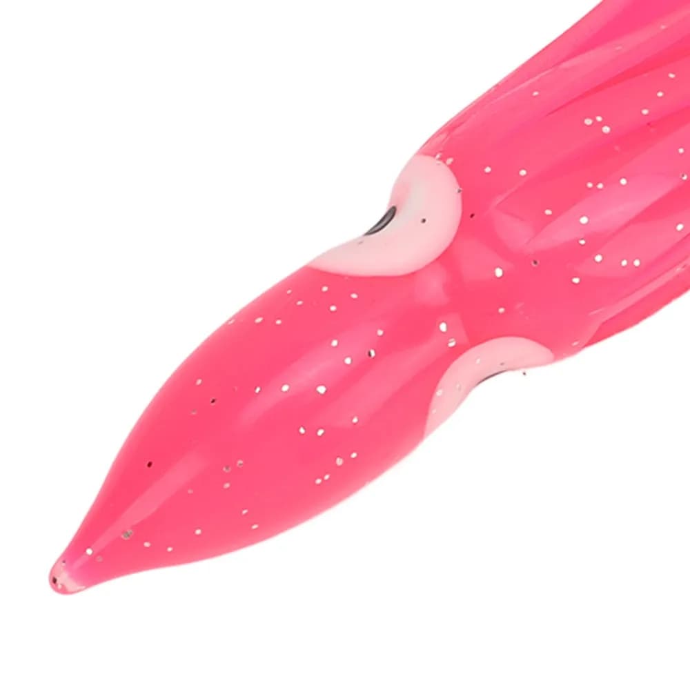 10PCS Durable PVC Squid Skirts Lures Lifelike Eyes 14/16/18cm Octopus Lures Pink Soft Trolling Baits Freshwater Fishing