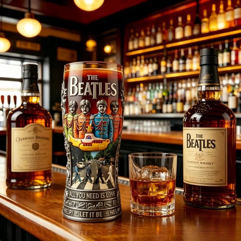 Tazza commemorativa dei Beatles, leggenda del rock britannico, tazza vintage in rilievo per birra, whisky, regalo per i fan