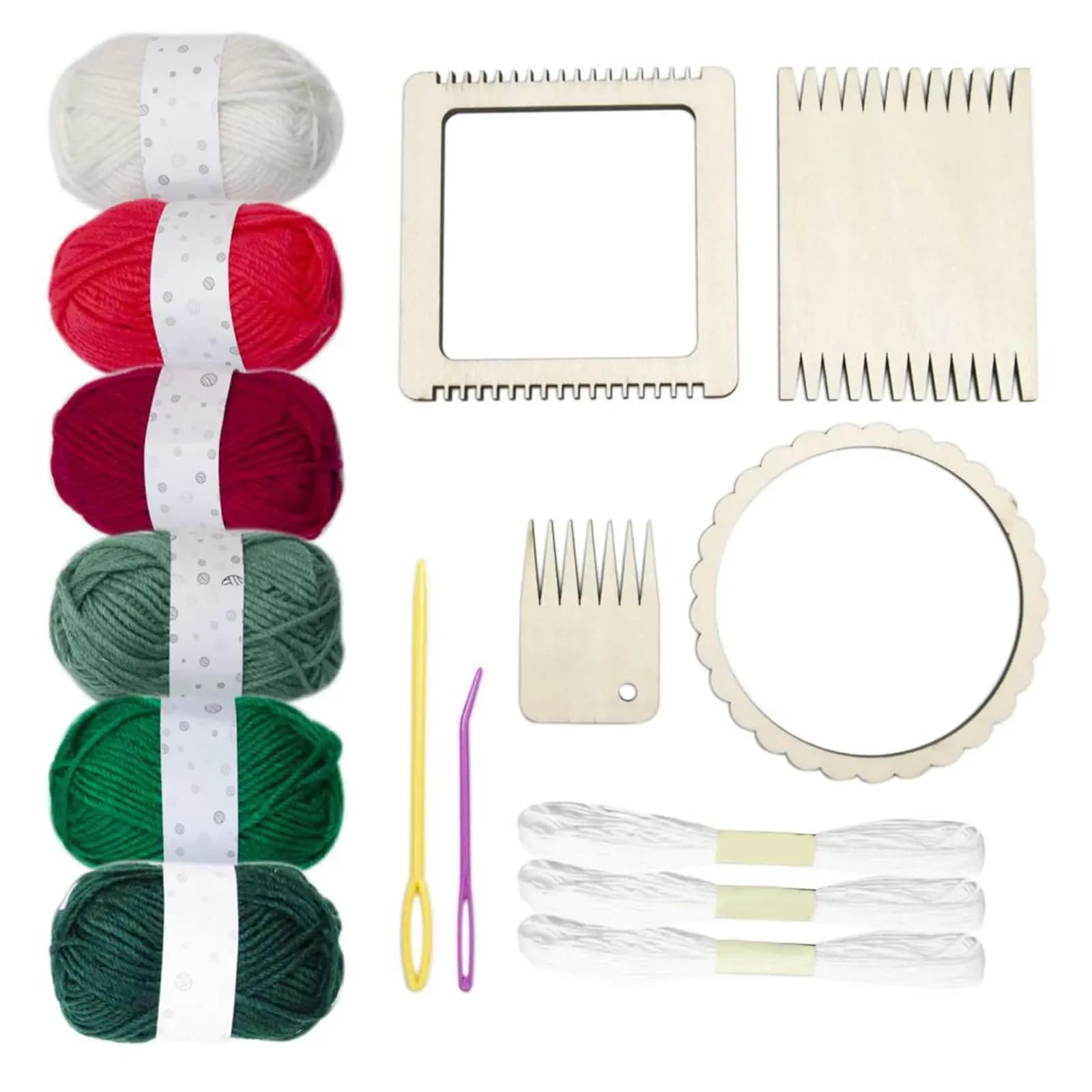 Weaving Kit Weaving Loom Kit DIY Gift Craft Fittings Weaving and Tool Wood for Pendant Weaving Beginners Adults Woven Coaster