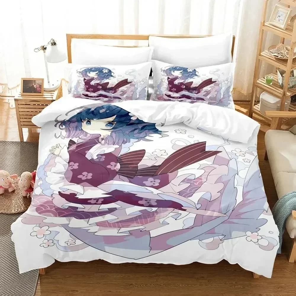 Set di biancheria da letto con stampa 3D Anime Wakasagihime (Touhou) Set letto singolo doppio completo Queen King Size Set copripiumino per camera da letto per bambini adulti