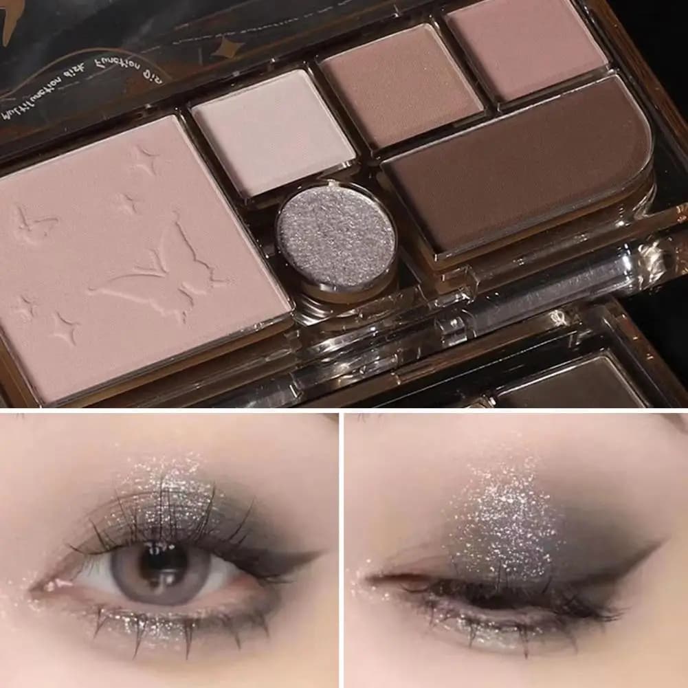 Palette di ombretti opachi Palette di ombretti altamente pigmentati con 6 colori Nude naturali opachi luccicanti per una lunga durata