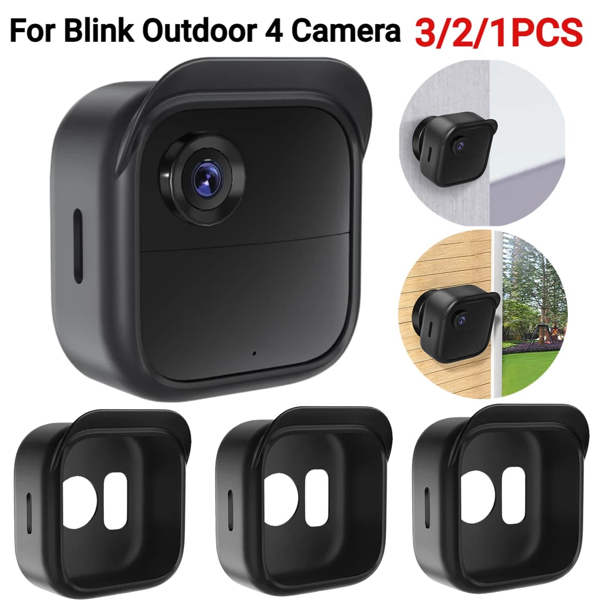 Custodia in Silicone impermeabile 3/2/1PCS per Blink Outdoor 4 (4a generazione) custodia protettiva per telecamera di sicurezza accessori per fotocamere esterne in pelle