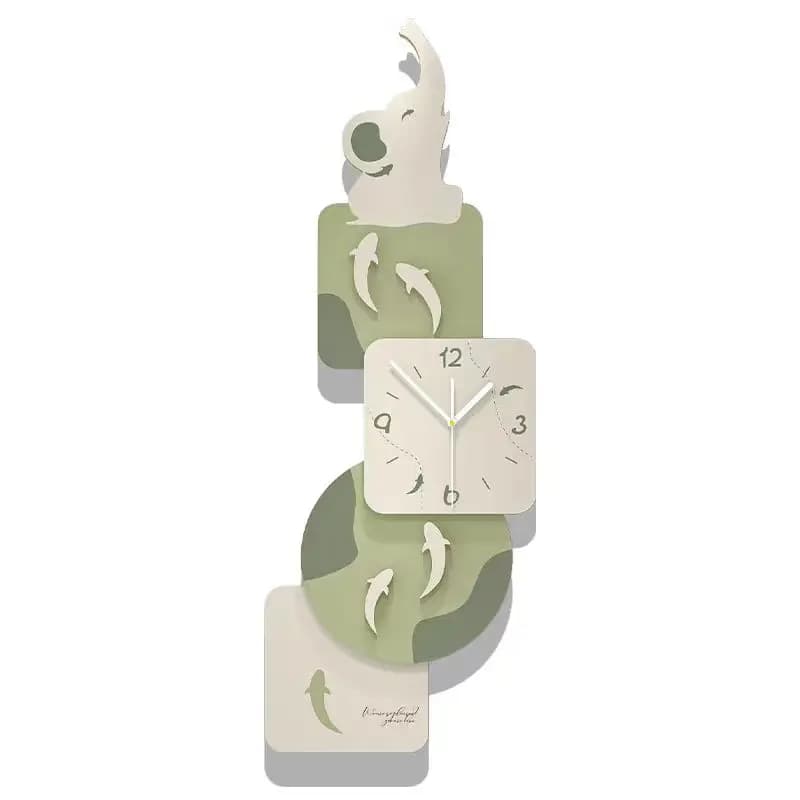 Orologio da Parete Decorativo con Fiori 80x30 cm, FuZhou Metallo 3D, Decorazione per Casa, Camera da Letto, Soggiorno, Orologio Silenzioso al Quarzo da Appendere, Vendita all'Ingrosso