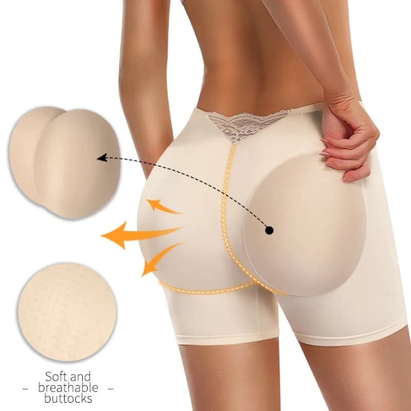 Lace Low Waist Butt Lifter Shaper Shorts Women Hip Enhancement Padded Buttocks Shapewear Underwear