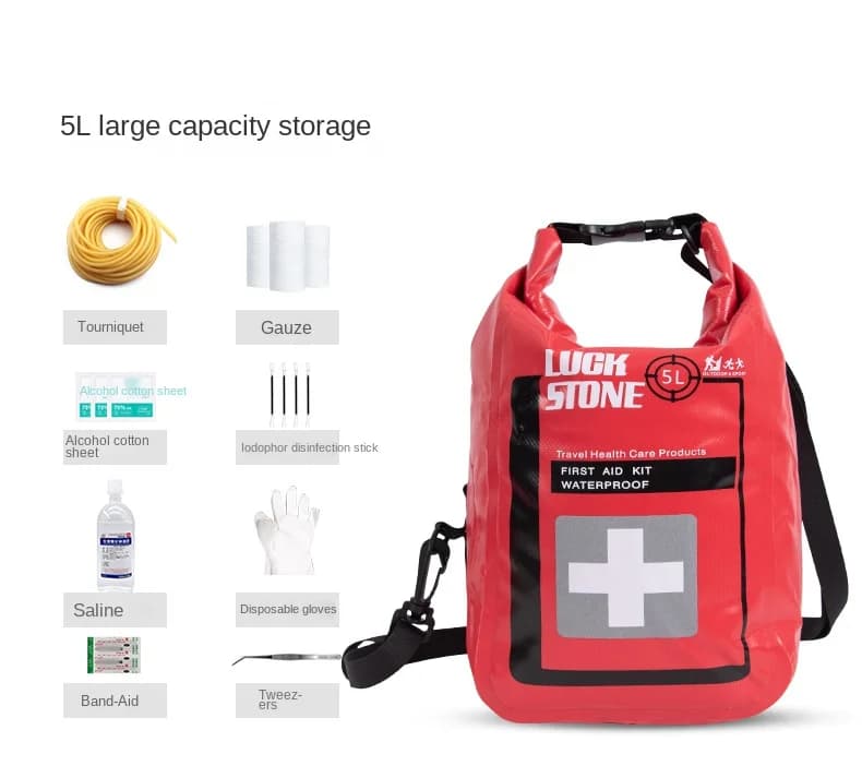 5L Dry Bag, Roll Top Waterproof Emergency Empty First Aid Kit, Outdoor Survival Dry Stuff Bag For Outdoor Camping Hiking