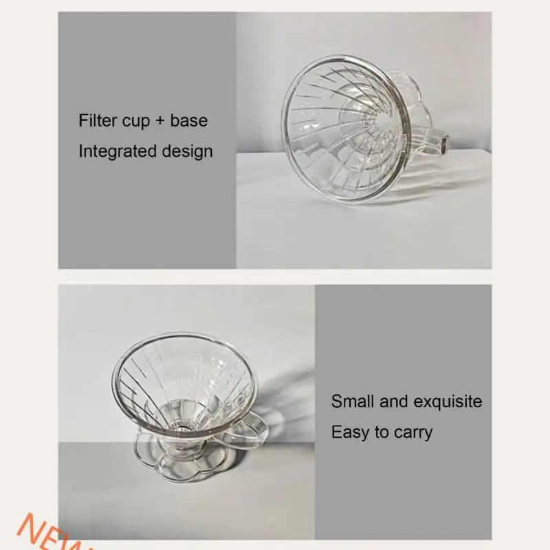 Reusable Plastic Coffee Filter Cup Dripper Cone for Home Kitchens Slow Brewed Coffee Maker with Comfortable Grip