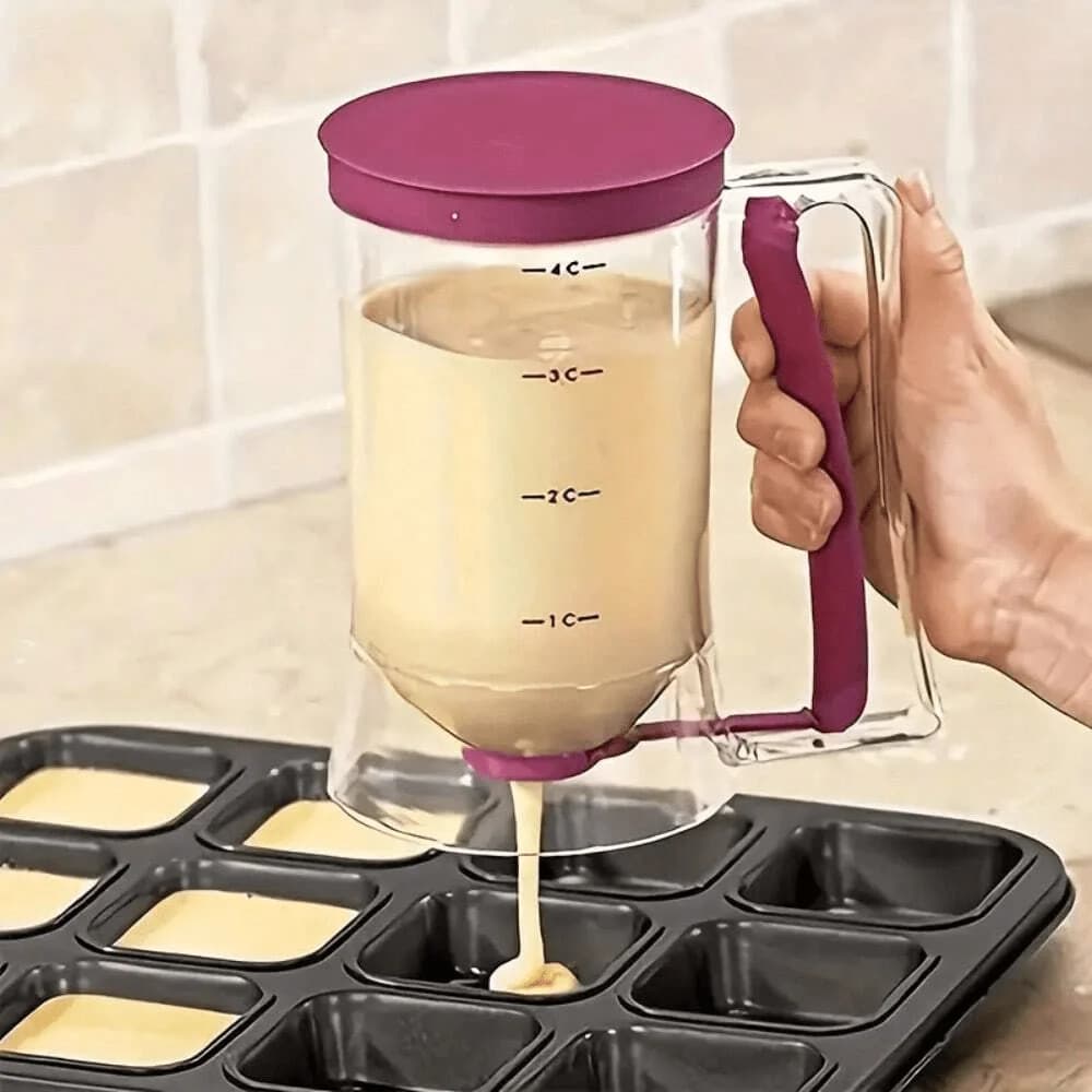 Pancake Batter Dispenser With Handle, Pancake Batter Dispenser, Pancake Batter Dispenser, Pancake Batter Dispenser, Pancake Baking Tray Mixing Dispenser, Perfect For Pancakes, Cupcakes, Waffles, Muffin Batter, Cakes, Cupcake Liners, Kitchen Tools