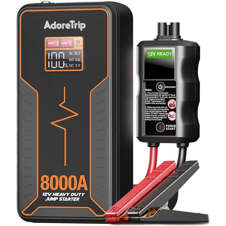 Avviatore di emergenza per auto portatile 8000A 960 Avviamento a freddo Amplificatore batteria automatico 12V con funzione di avvio della forza del display intelligente adatta
