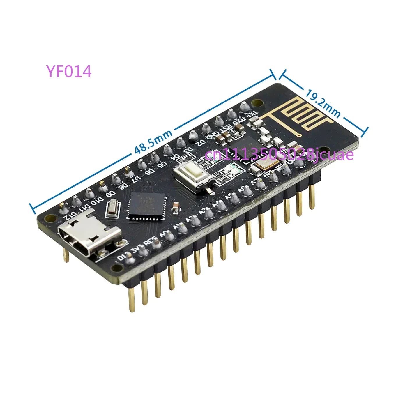 3PCS RF-Nano V3.0 ATmega328P CH340 Micro USB Board con NRF24L01+ 2.4G Wireless per Arduino