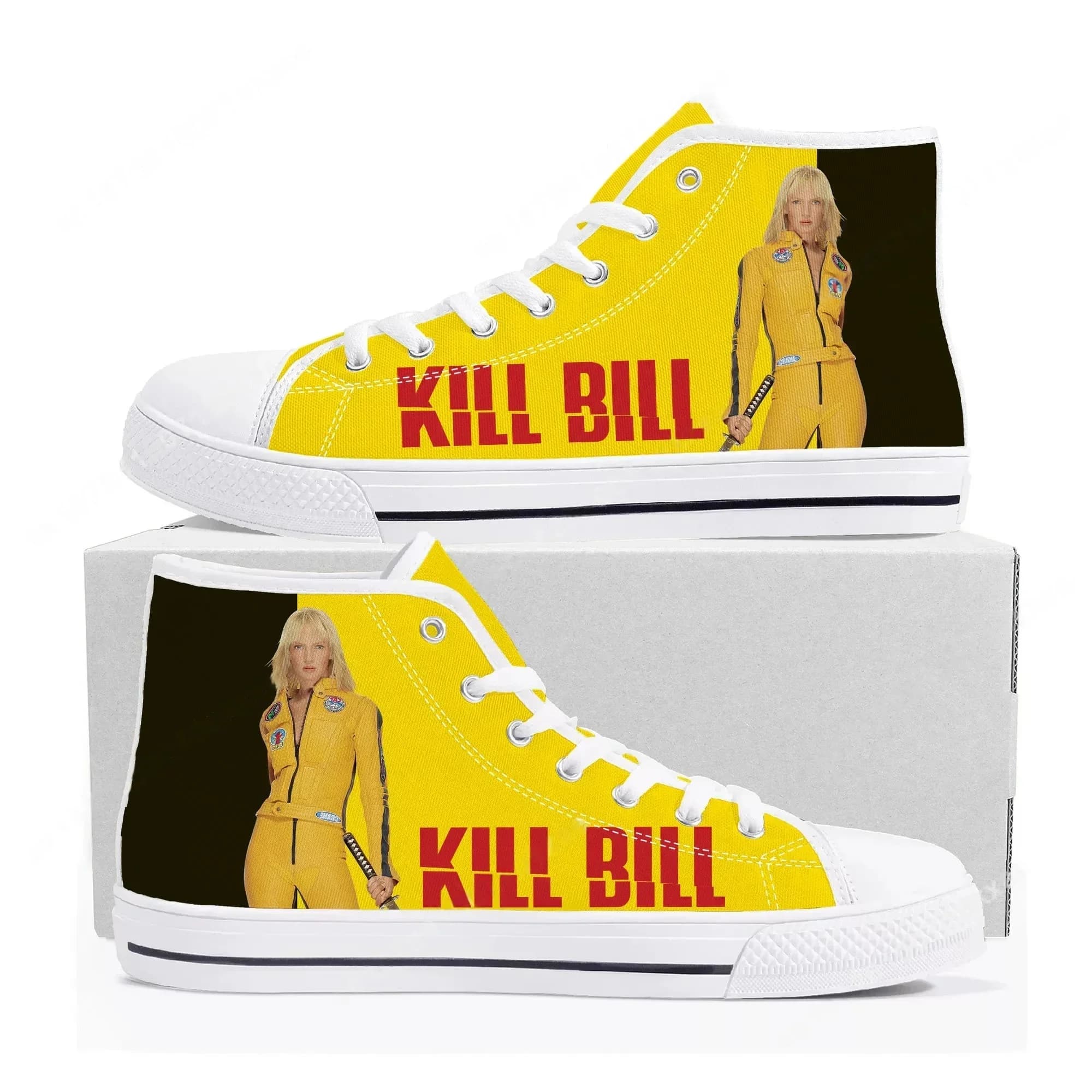 Kill Bill Hattori Hanzo Ninja Samurai High Top Sneakers da uomo, da donna, da adolescente, in tela, casual, personalizzabili
