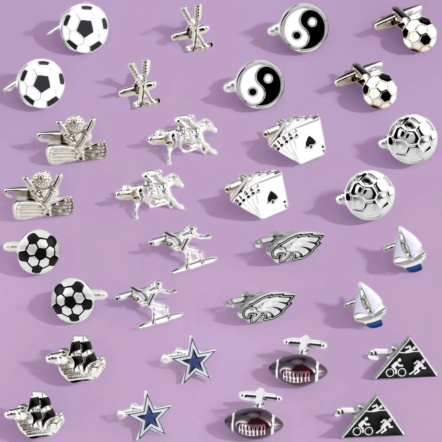 28 disegni Gemelli per palloni sportivi per barche a vela Gemelli per squadre di calcio da golf da uomo (2 paia/lotto)