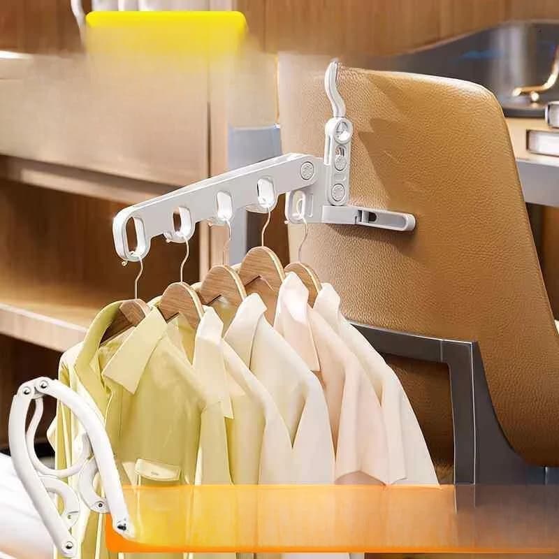 Portable Folding Clothes Hanger Travel Essential Hotel Laundry Drying Clamp Business Trip Compact Storage Organizer